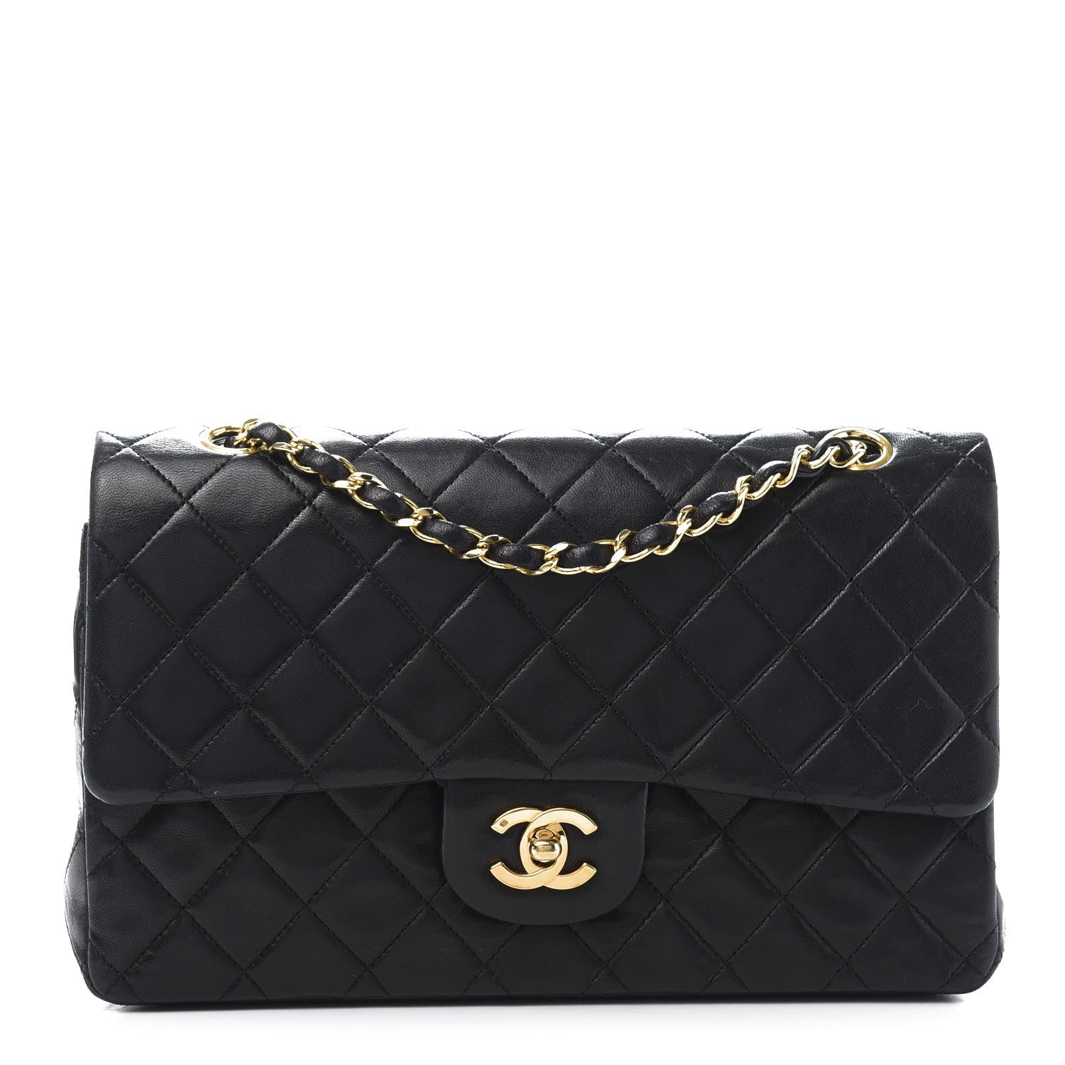 Chanel Lambskin Quilted Medium Double Flap Black 1 of 15