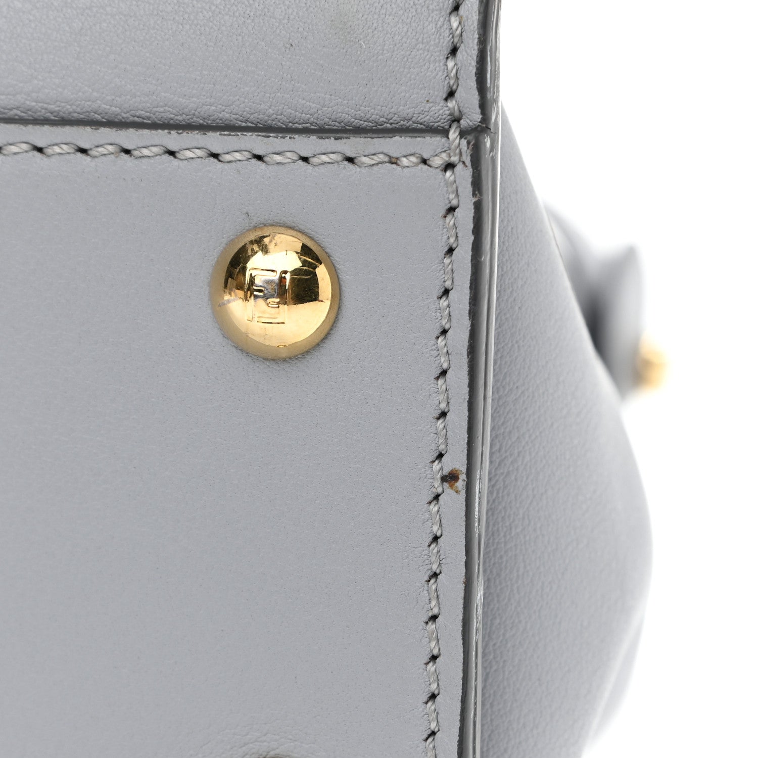 Fendi Vitello Seta Shiny Nappa Medium Peekaboo Iconic Satchel Ardesia Amido 11 of 11