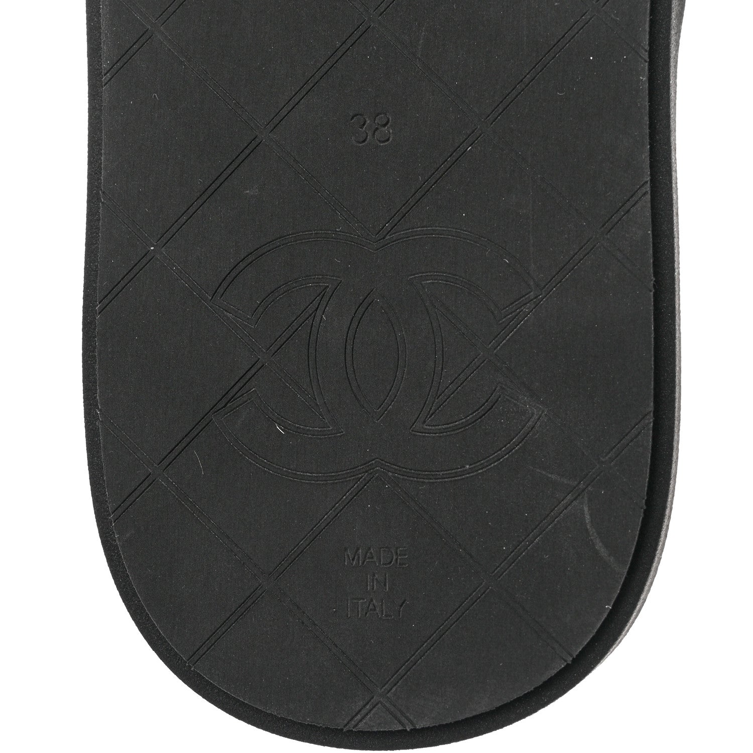 Chanel Lambskin Quilted Padded Charms Thong Sandals 38 Black 6 of 8