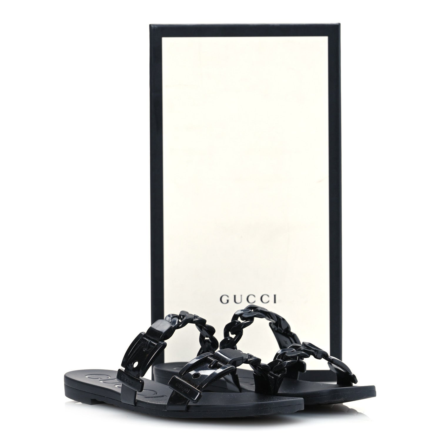 Gucci Rubber Womens Slide Sandals 36 Black 10 of 10