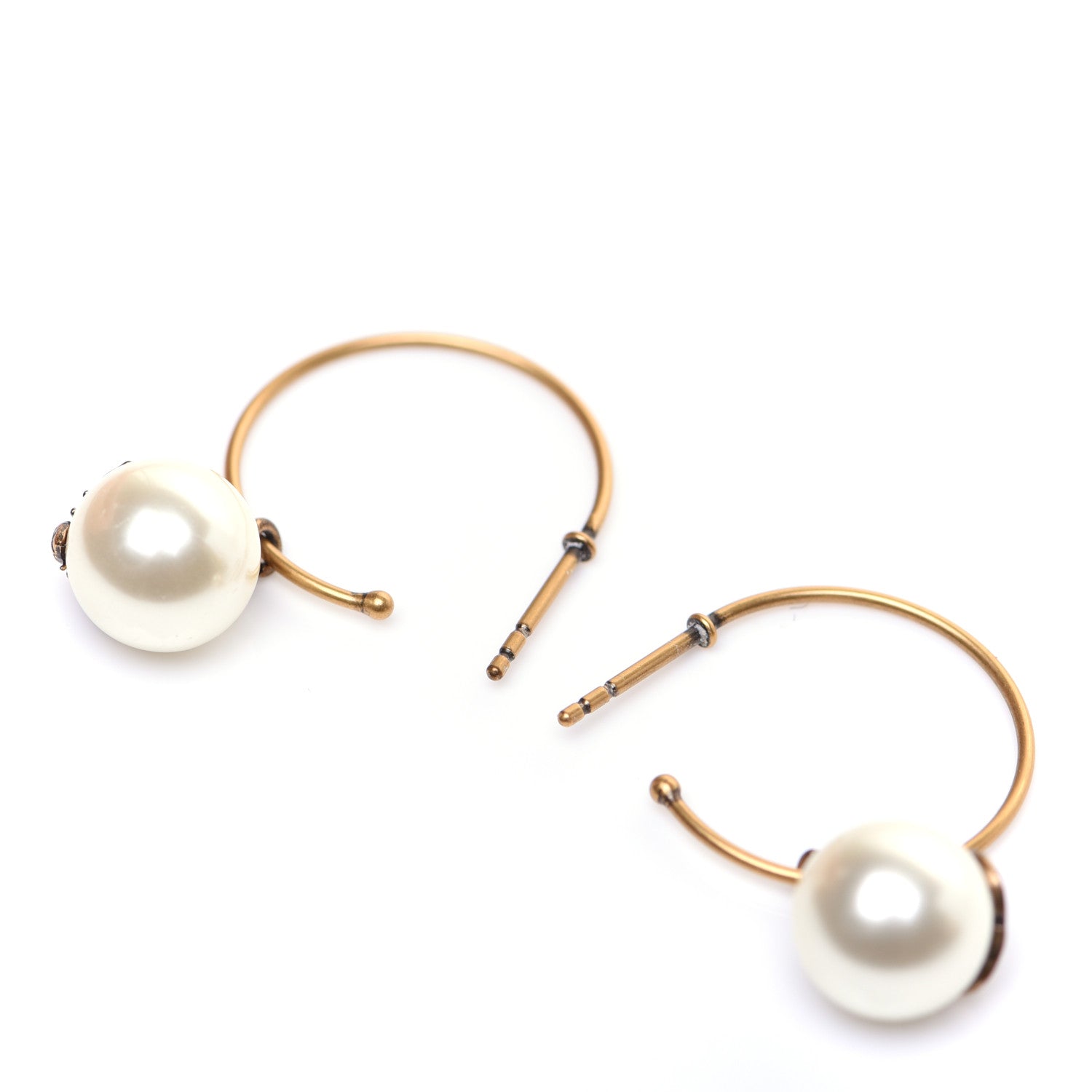 Christian Dior Pearl Bee Star Mise En Dior Tribal Hoop Earrings 5 of 5