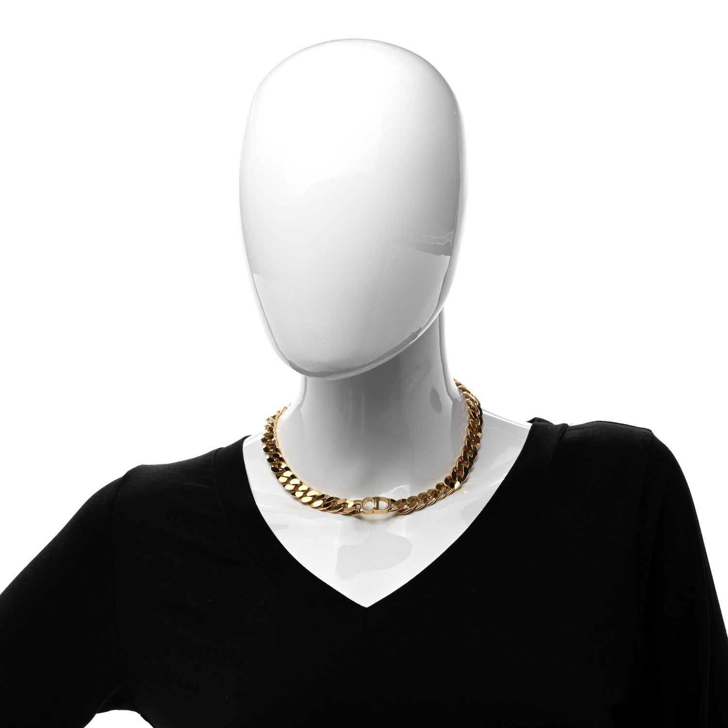 Christian Dior Metal Danseuse Etoile Chain Choker Necklace Gold 2 of 4
