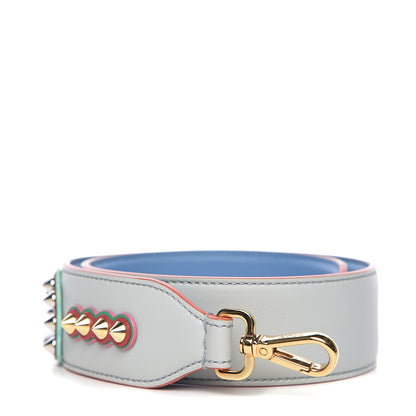 Fendi Vitello Dolce Fun Fair Metal Studded Strap You Grigio Perla Blue Multicolor 1 of 4