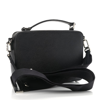Prada Saffiano Travel Medium Brique Crossbody Bag Black 3 of 11