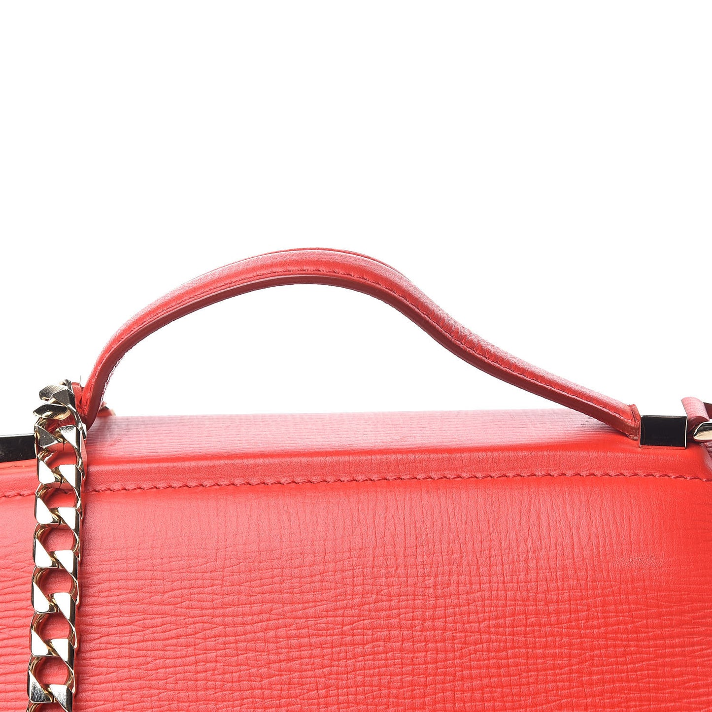 Textured Calfskin Mini Pandora Box Chain Crossbody Bag Medium Red