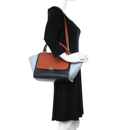 Celine Smooth Calfskin Small Tri-Color Trapeze Pale Blue 2 of 16