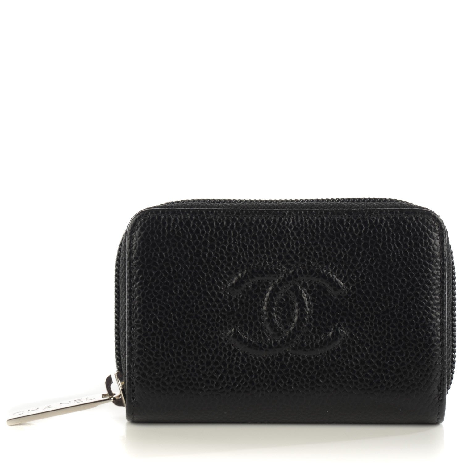 Chanel Caviar Timeless CC Zip Around Coin Purse Black 1 of 7