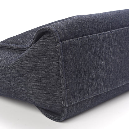 Chanel Denim Large Deauville Tote Blue Orange 8 of 10