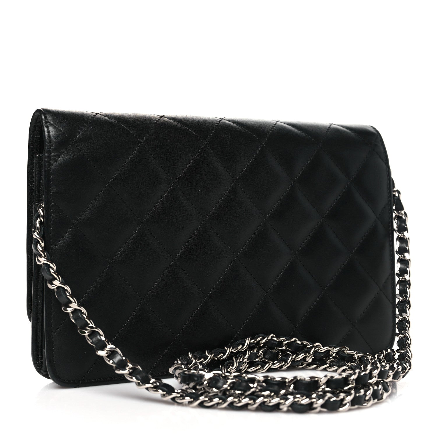 Chanel Calfskin Quilted Cambon Wallet on Chain WOC Black 3 of 11