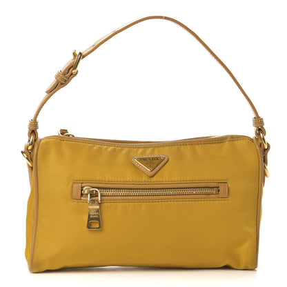 Prada Tessuto Nylon Calfskin Shoulder Bag Senape 1 of 9