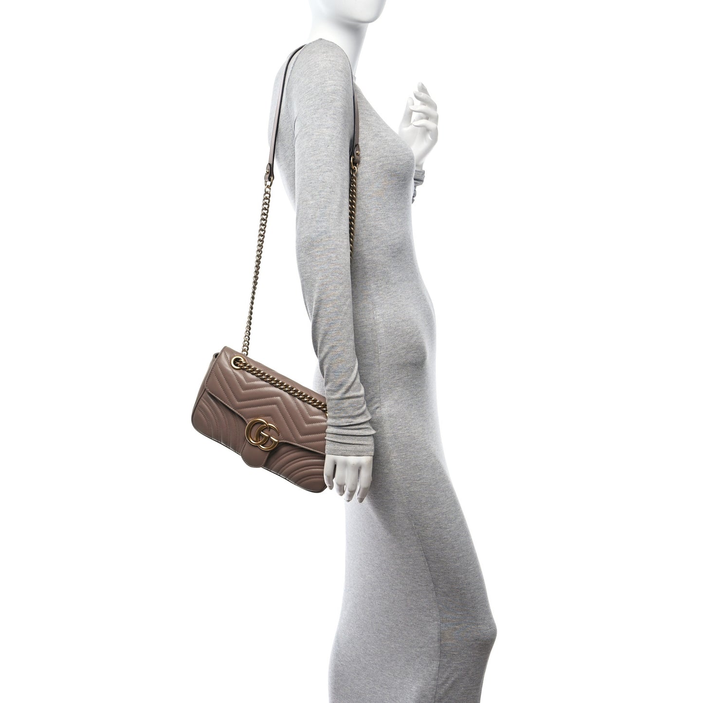 Calfskin Matelasse Small GG Marmont Shoulder Bag Porcelain Rose