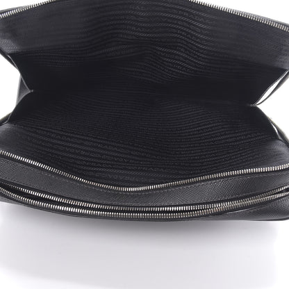 Prada Saffiano Cuir Briefcase Black 6 of 17