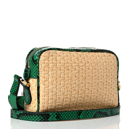 Gucci Raffia Elaphe Mini Ophidia Shoulder Bag Natural New Shamarock 2 of 5