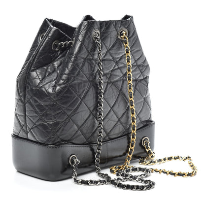 Chanel Aged Calfskin Quilted Small Gabrielle Backpack Black 2 of 9