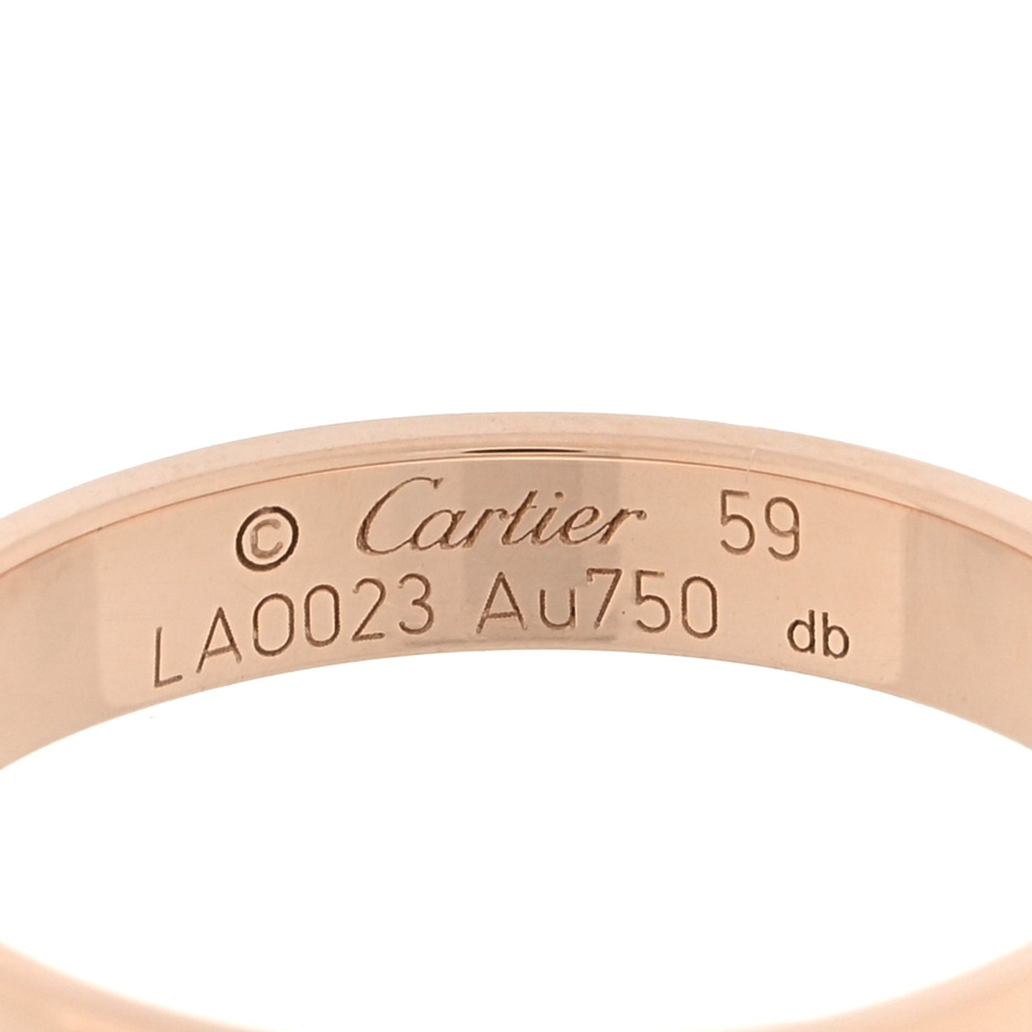 18K Pink Gold 3.5mm LOVE Wedding Band Ring 59 8.75