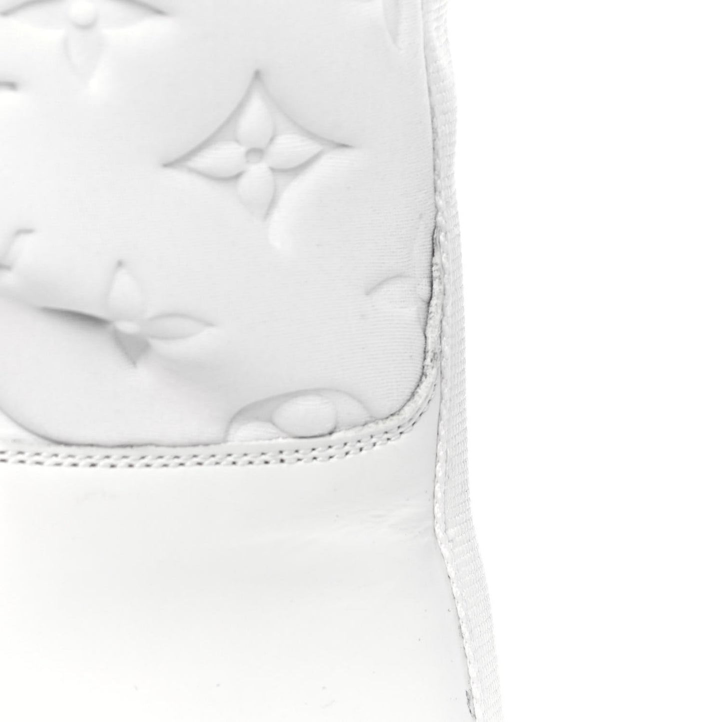 Calfskin Monogram Embossed Neoprene Mens Landscape Ankle Boots 7.5 White