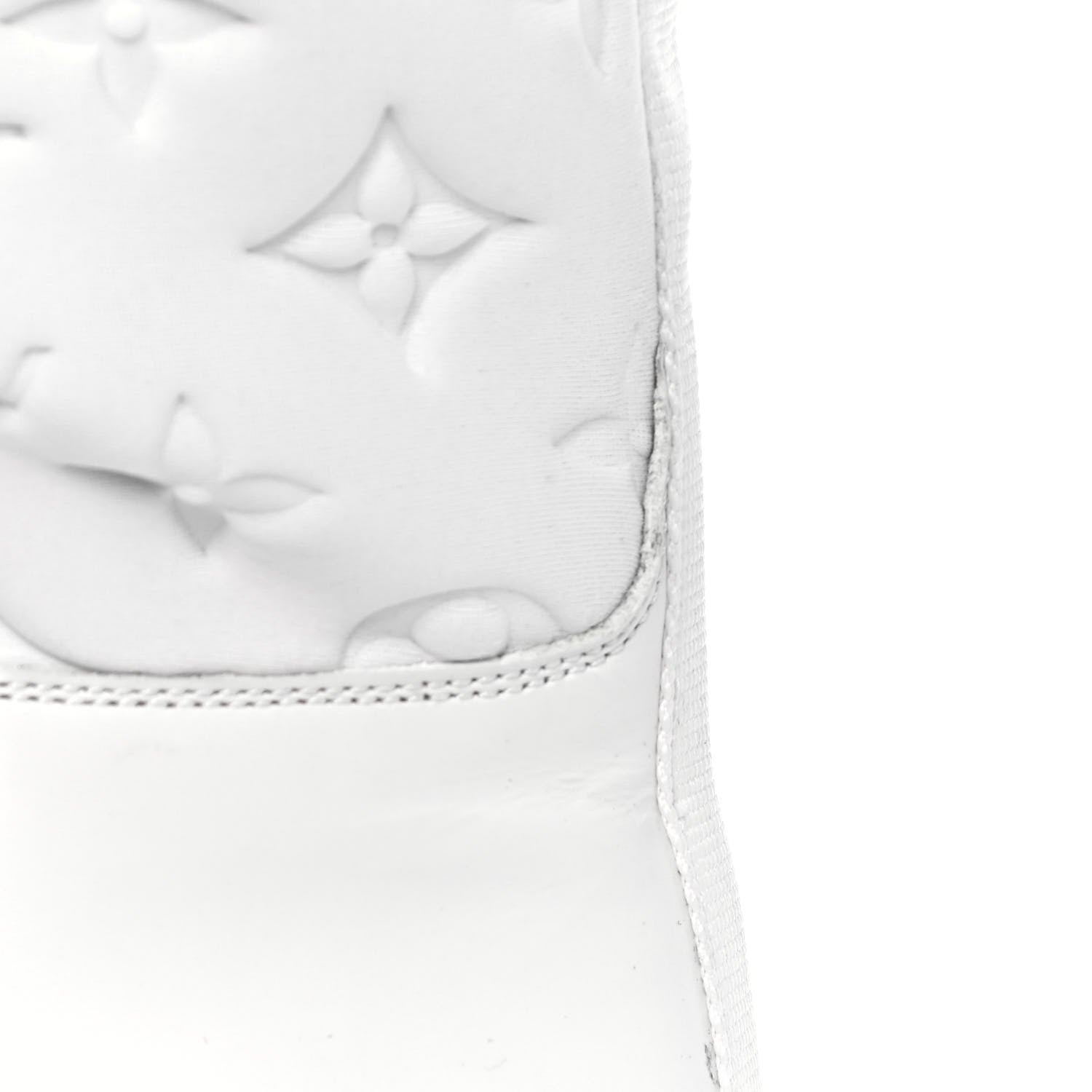 Louis Vuitton Calfskin Monogram Embossed Neoprene Mens Landscape Ankle Boots 7.5 White 11 of 15