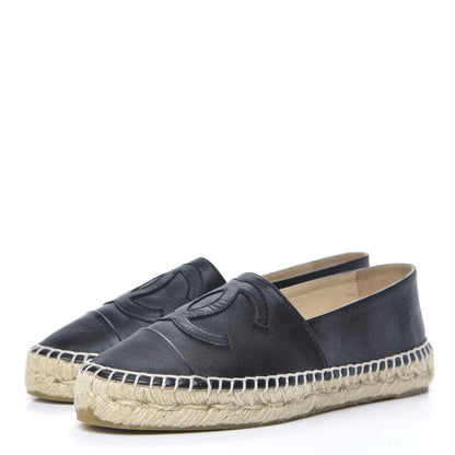 Chanel Lambskin CC Espadrilles 36 Black 3 of 9