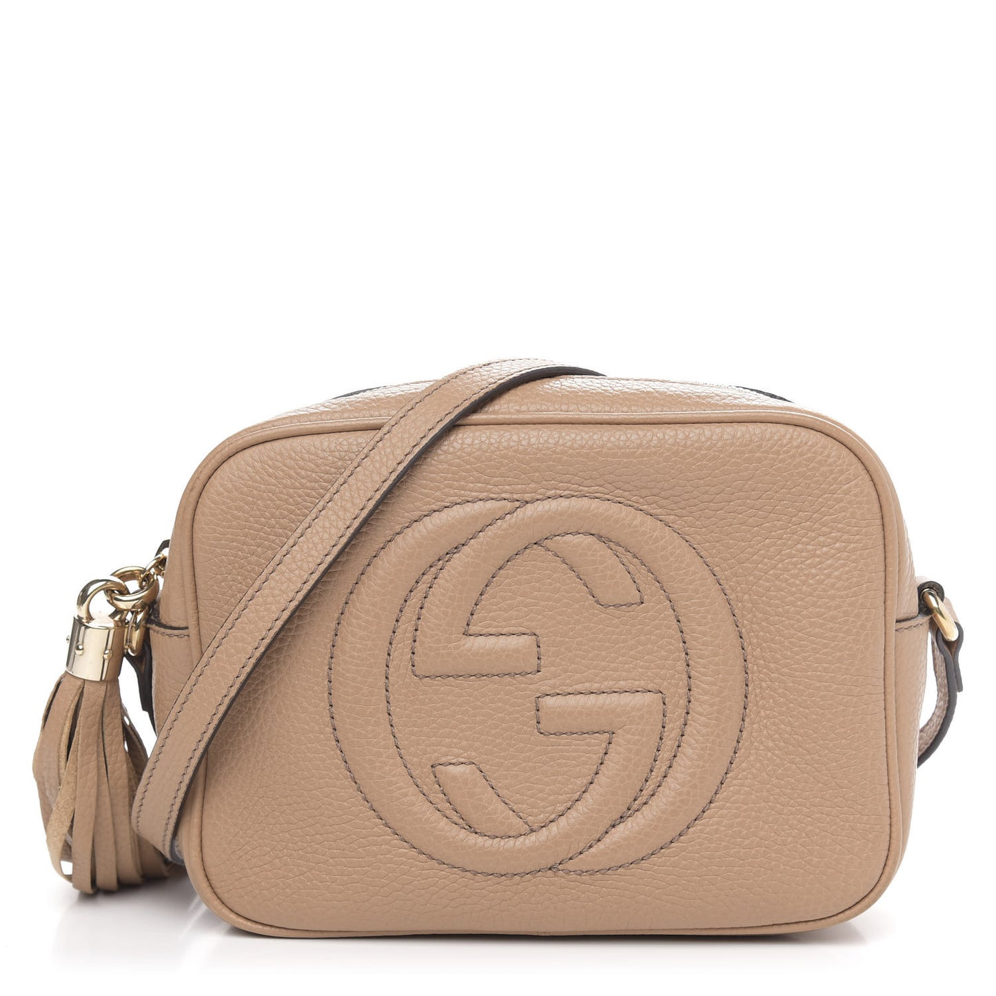 Pebbled Calfskin Small Soho Disco Bag Camelia