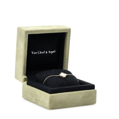 Van Cleef & Arpels 18K Yellow Gold Mother of Pearl Sweet Alhambra Bracelet 5 of 5