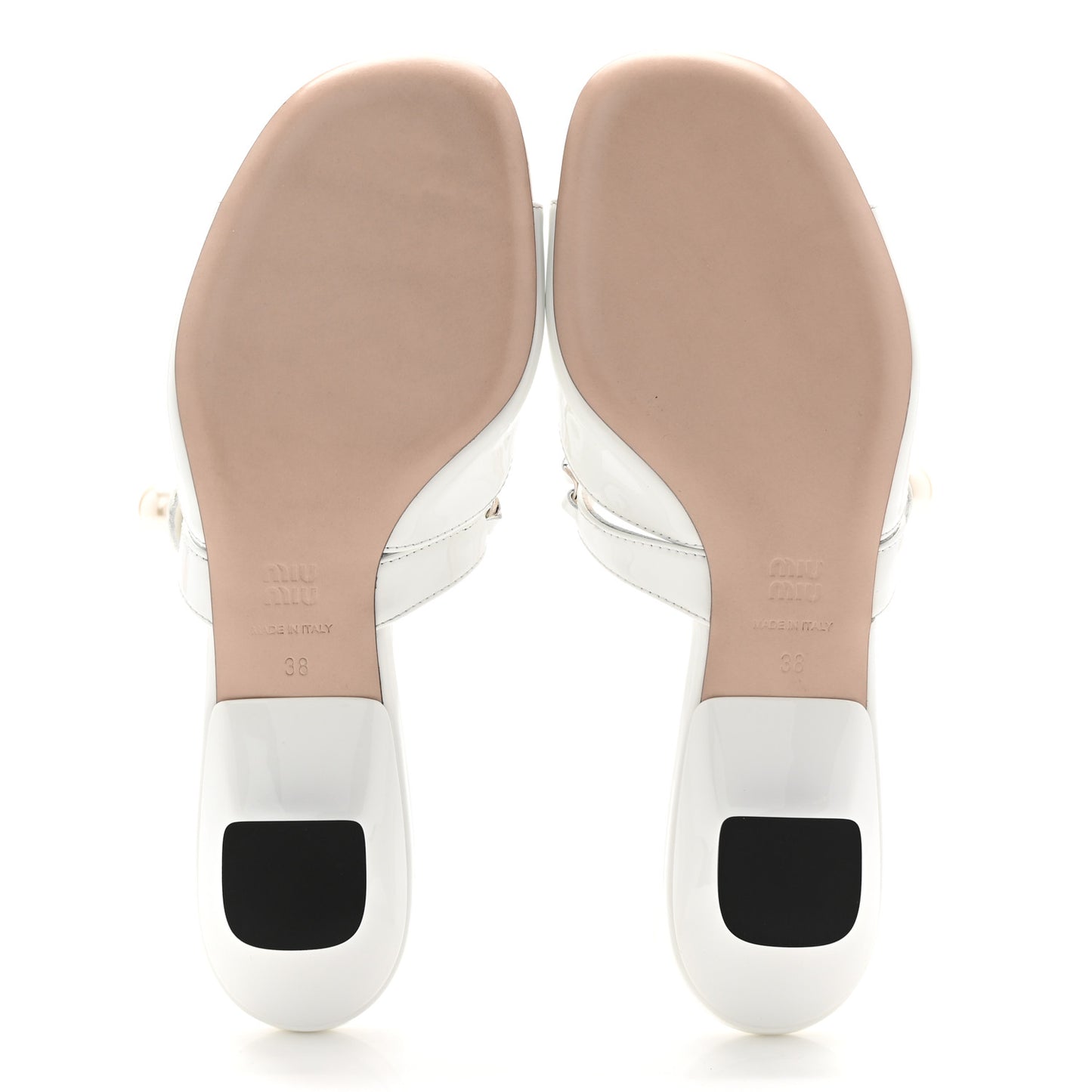 Vernice Chain Pearl Mules 38 White
