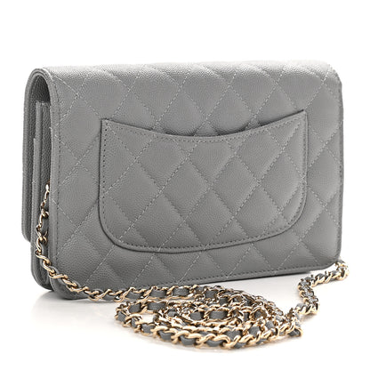 Chanel Caviar Quilted Wallet On Chain WOC Dark Grey 3 of 10