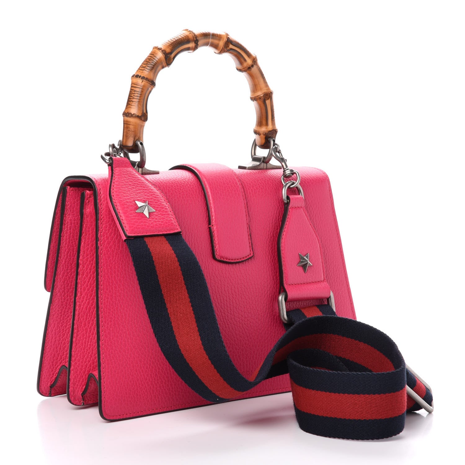 Gucci Dollar Calfskin Crystal Web Medium Dionysus Bamboo Top Handle Bag Box Pink Black Diamond 4 of 12