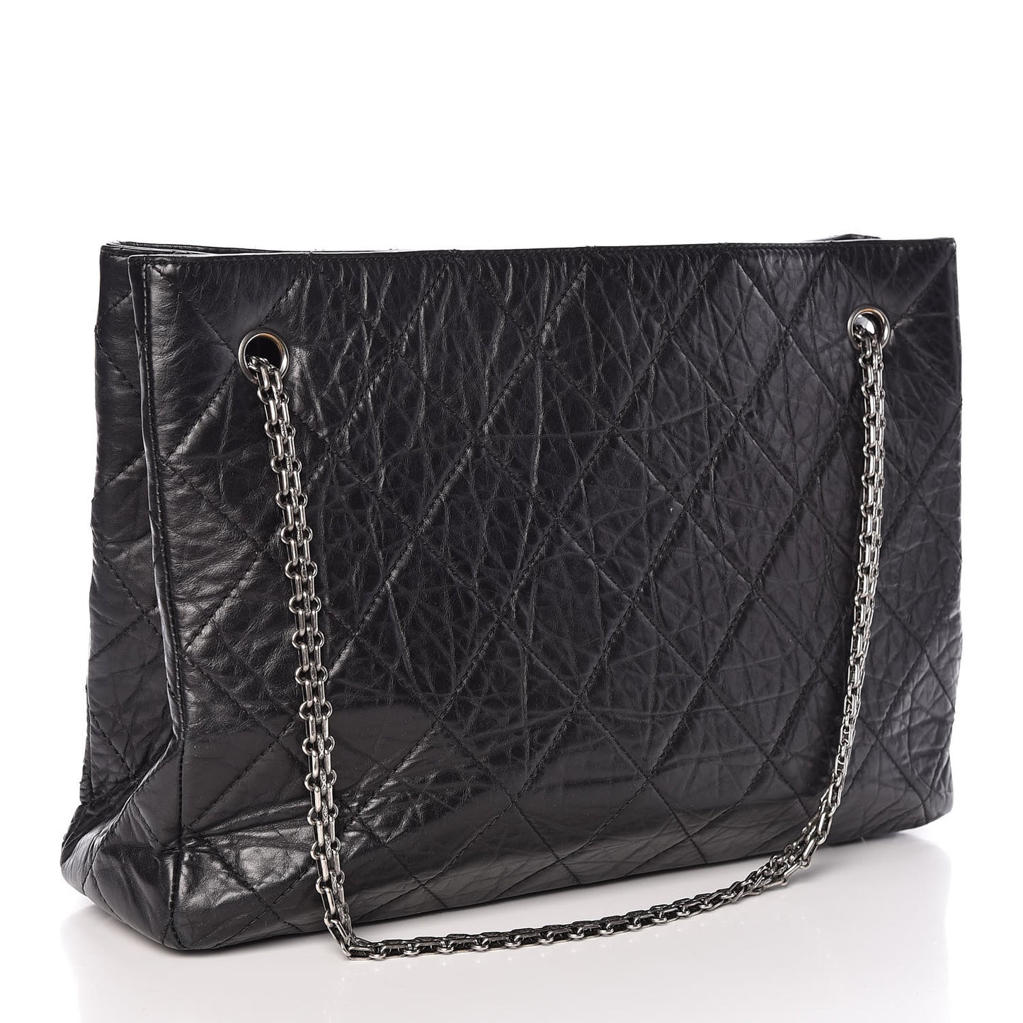 Aged Calfskin Quilted Reissue 2.55 Tote Black
