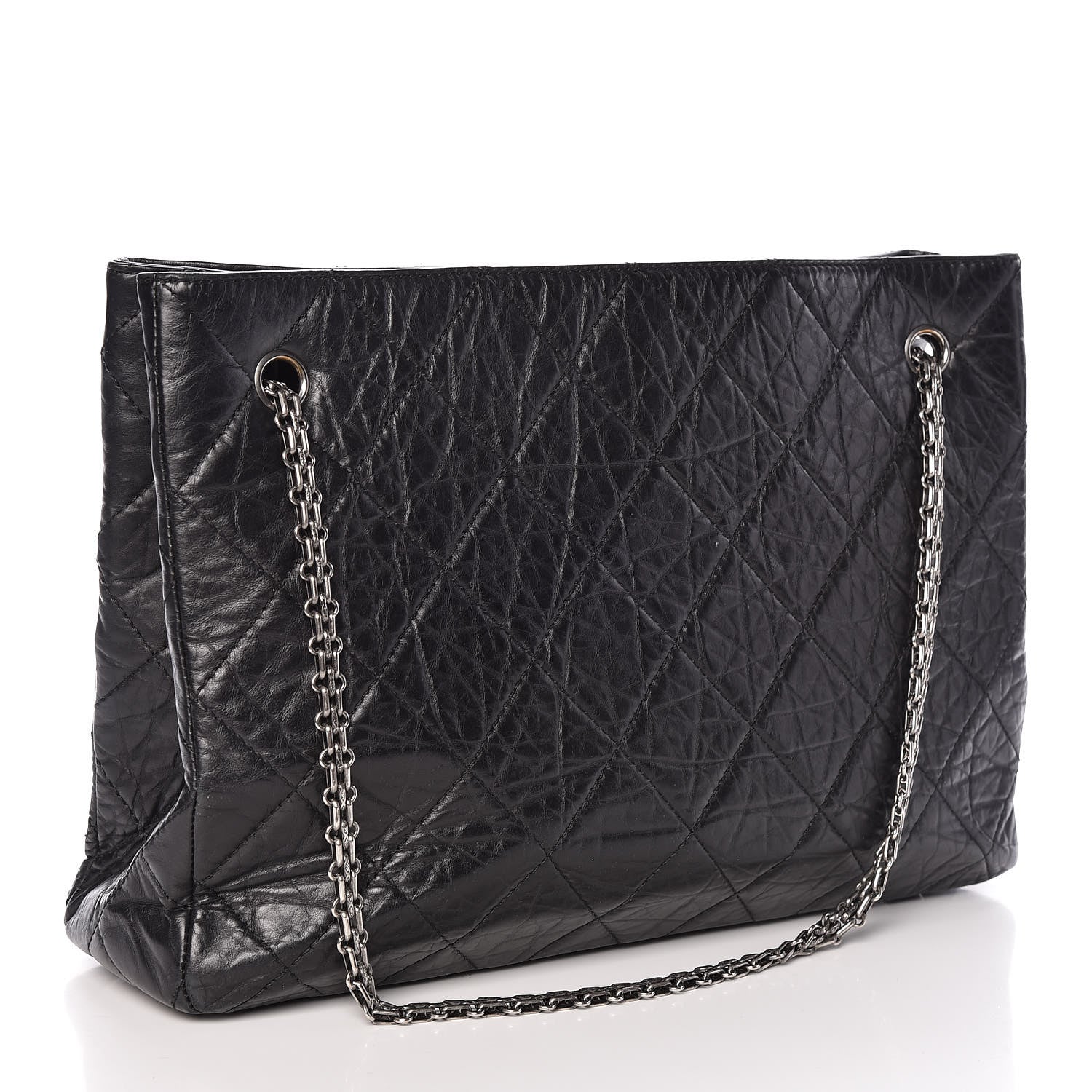 Chanel Aged Calfskin Quilted Reissue 2.55 Tote Black 3 of 9