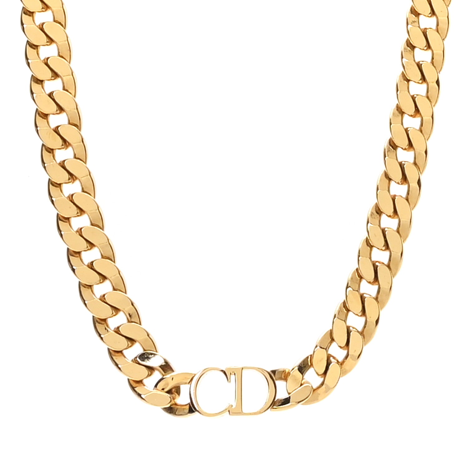 Christian Dior Metal Danseuse Etoile Chain Choker Necklace Gold 1 of 4