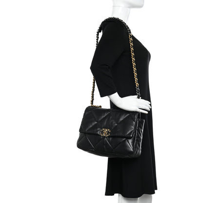 Chanel Lambskin Quilted Large Chanel 19 Flap Black 3 of 11