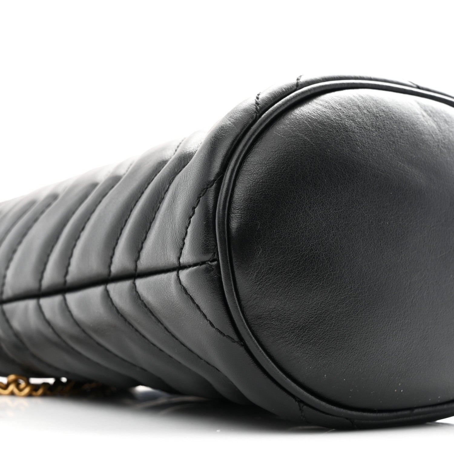 Gucci Calfskin Matelasse Mini GG Marmont 2.0 Bucket Bag Black 9 of 11