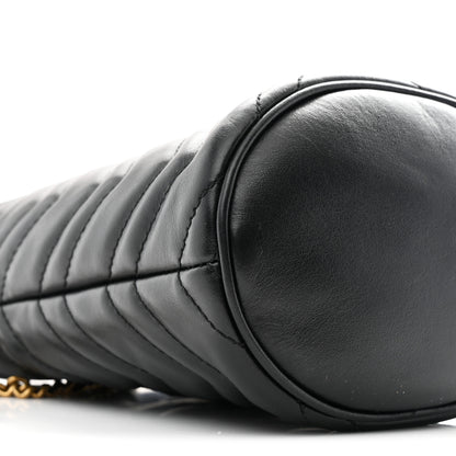 Gucci Calfskin Matelasse Mini GG Marmont 2.0 Bucket Bag Black 9 of 11