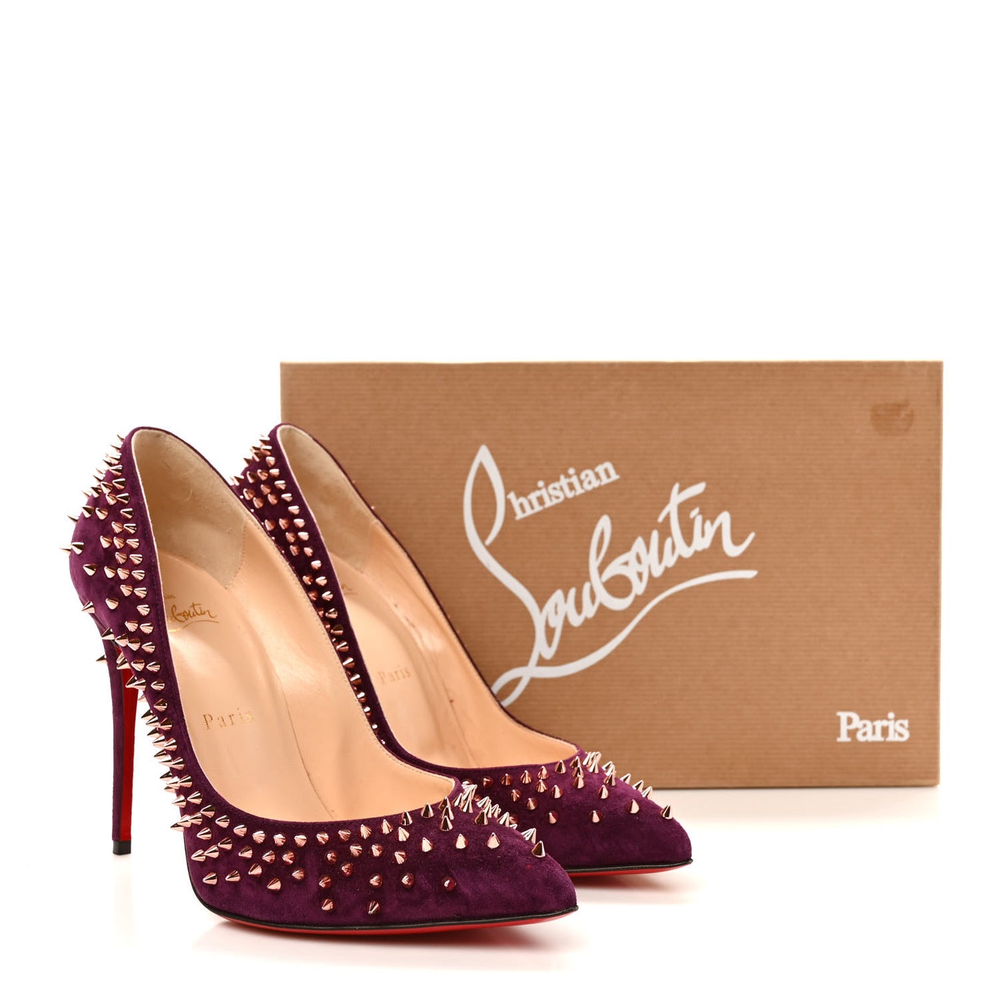 Veau Velours Studded Escarpic 100 Pumps 37.5 Purple
