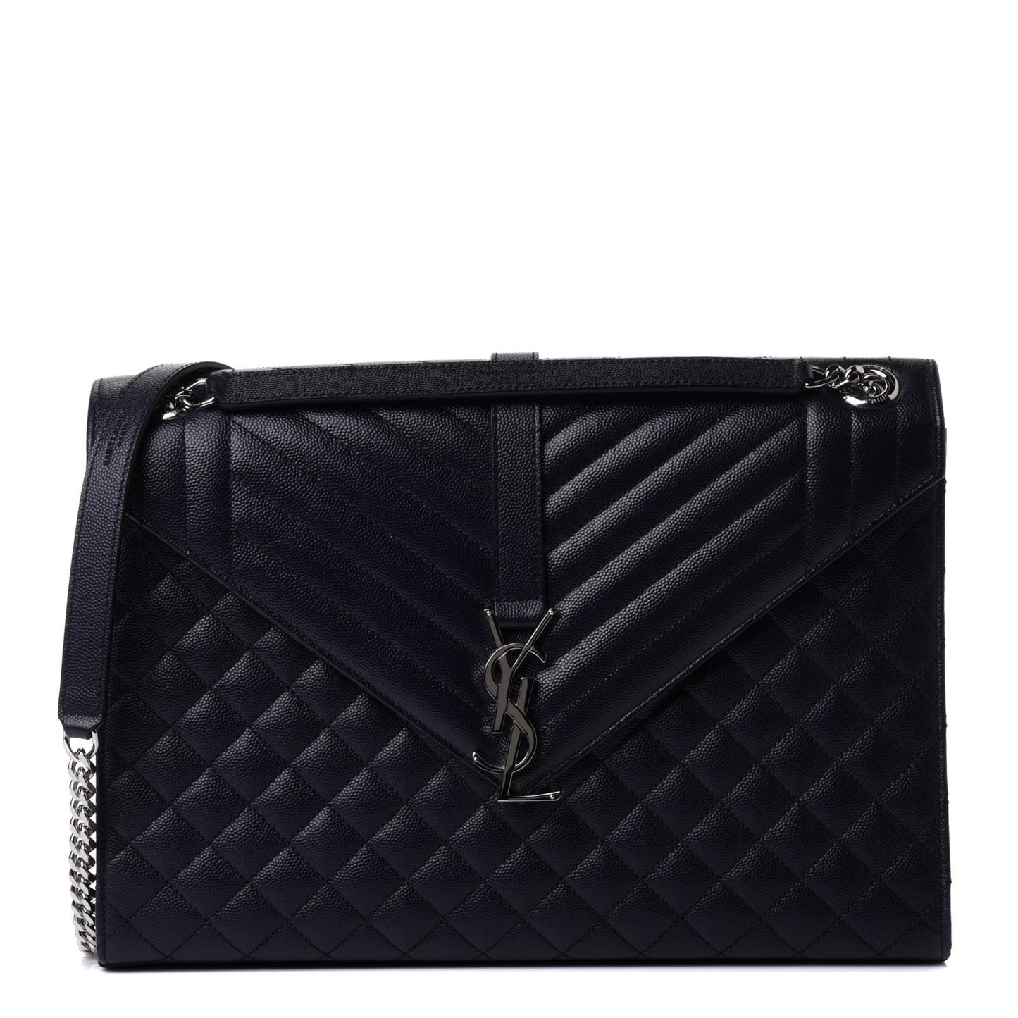 Grain De Poudre Large Tri-Quilt Monogram Satchel Deep Marine