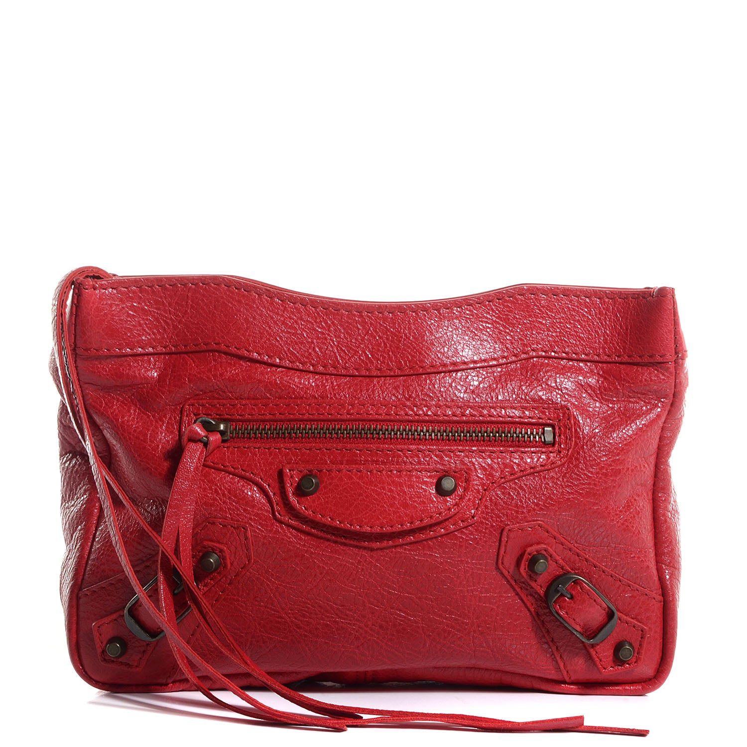 Balenciaga Agneau Porte Toilette Makeup Clutch Rouge Cardinal 1 of 10