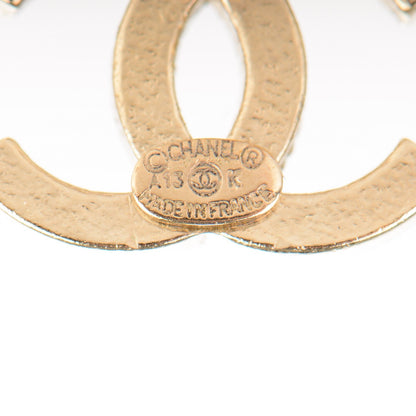 Chanel Crystal CC Earrings Gold 4 of 4