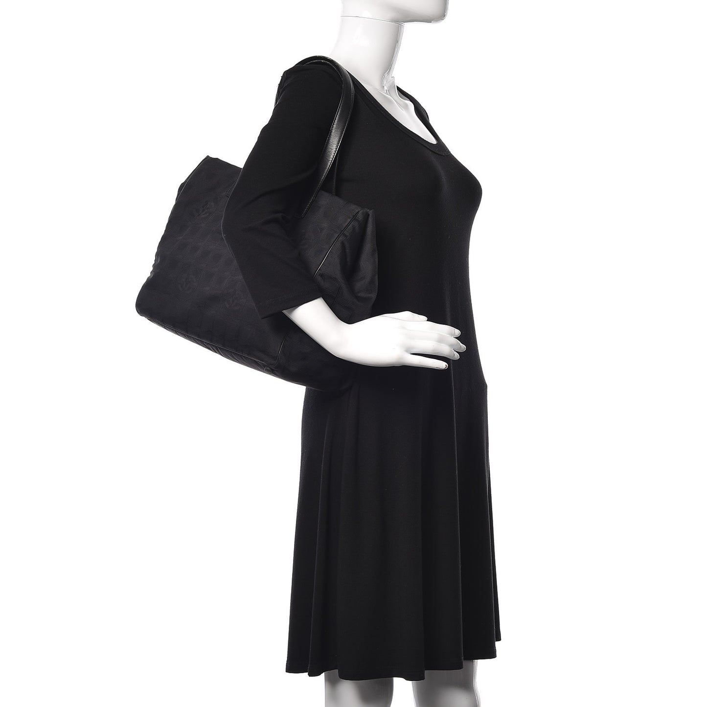 Nylon Large Travel Tote Black