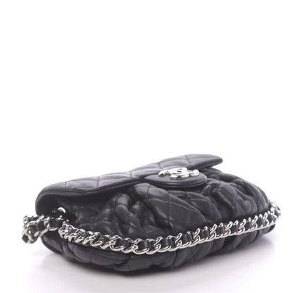 Chanel Washed Lambskin Quilted Mini Chain Around Messenger Black 4 of 10