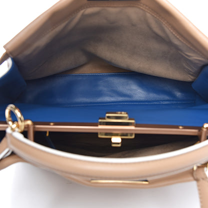 Fendi Vitello Seta Burro Large Peekaboo Iconic Satchel Cuoio Cobalto 7 of 11