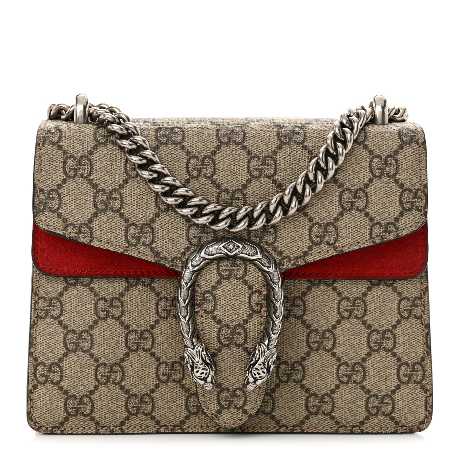 Gucci GG Supreme Monogram Mini Dionysus Shoulder Bag Hibiscus Red 1 of 12