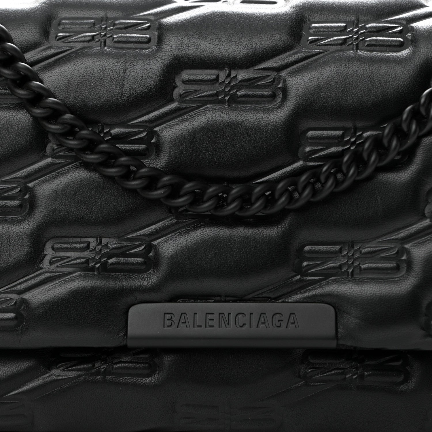 Balenciaga Nappa BB Monogram Embossed Medium Triplet Bag Black 8 of 10