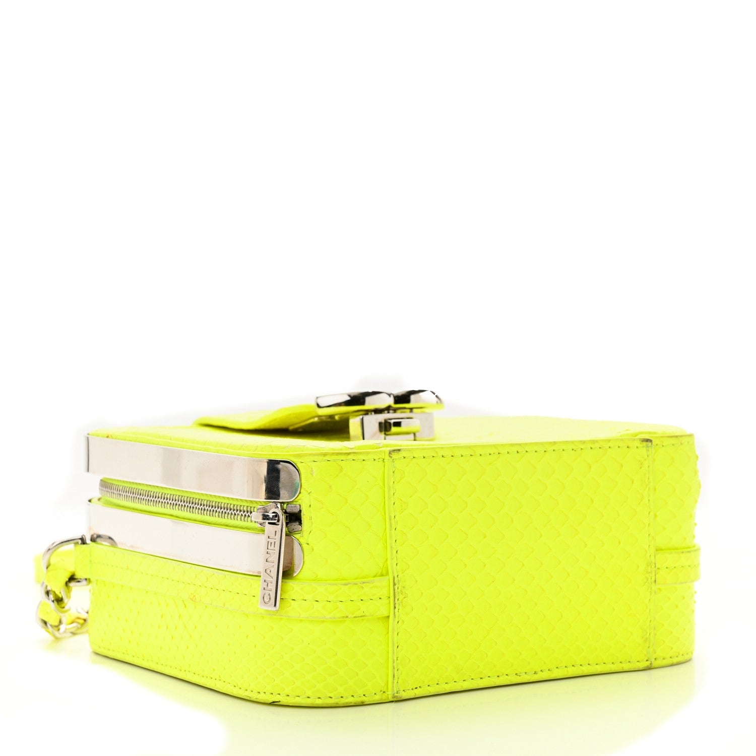 Chanel Snakeskin Mini CC Box Camera Bag Yellow 4 of 19