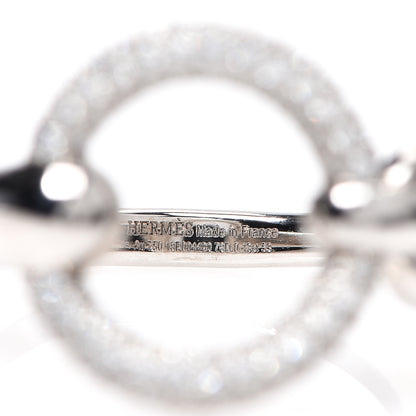 Hermes 18K White Gold Diamond Filet d'Or Ring 53 6.25 4 of 5