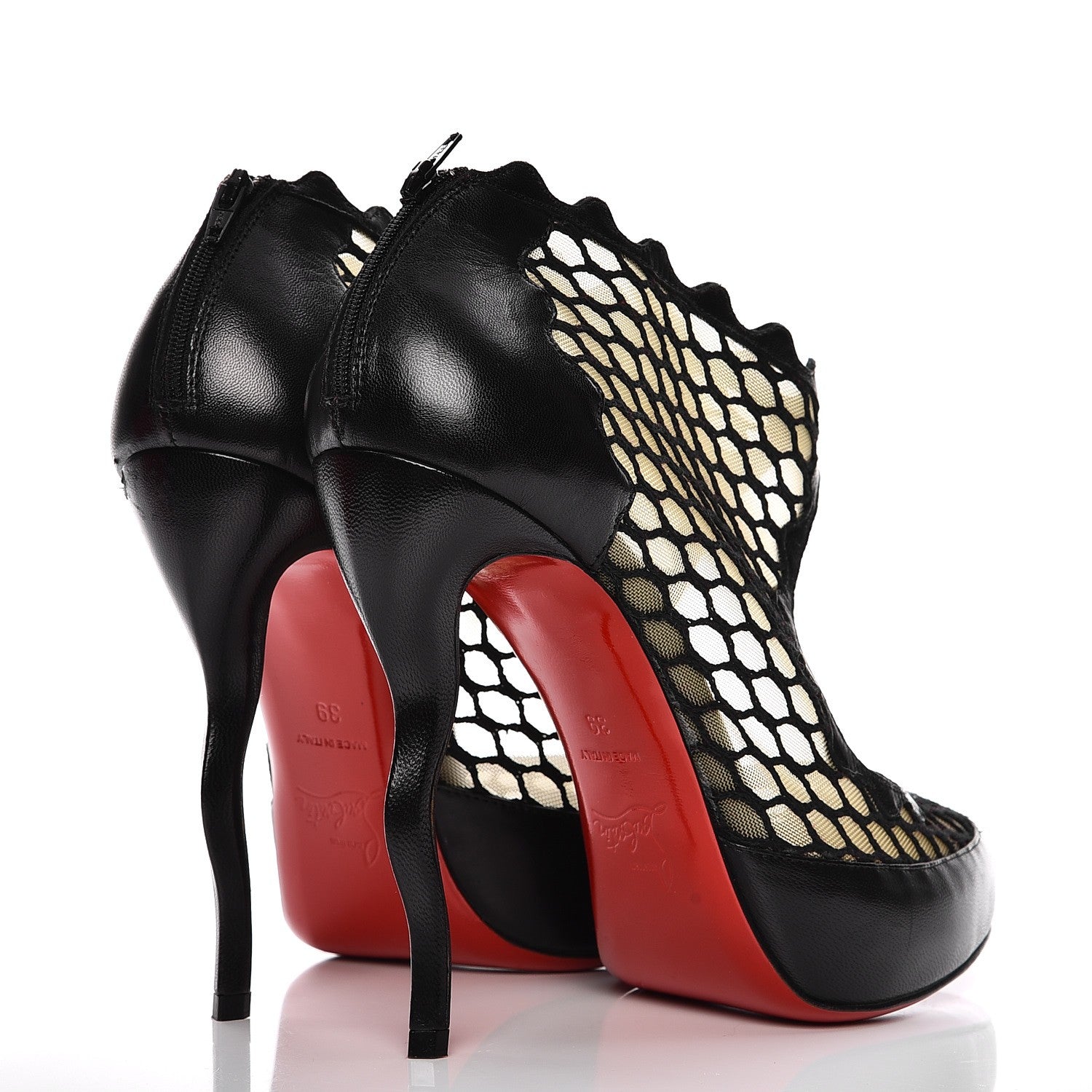 Christian Louboutin Nappa Violet 120 Mesh Ankle Boots 39 Black 4 of 10