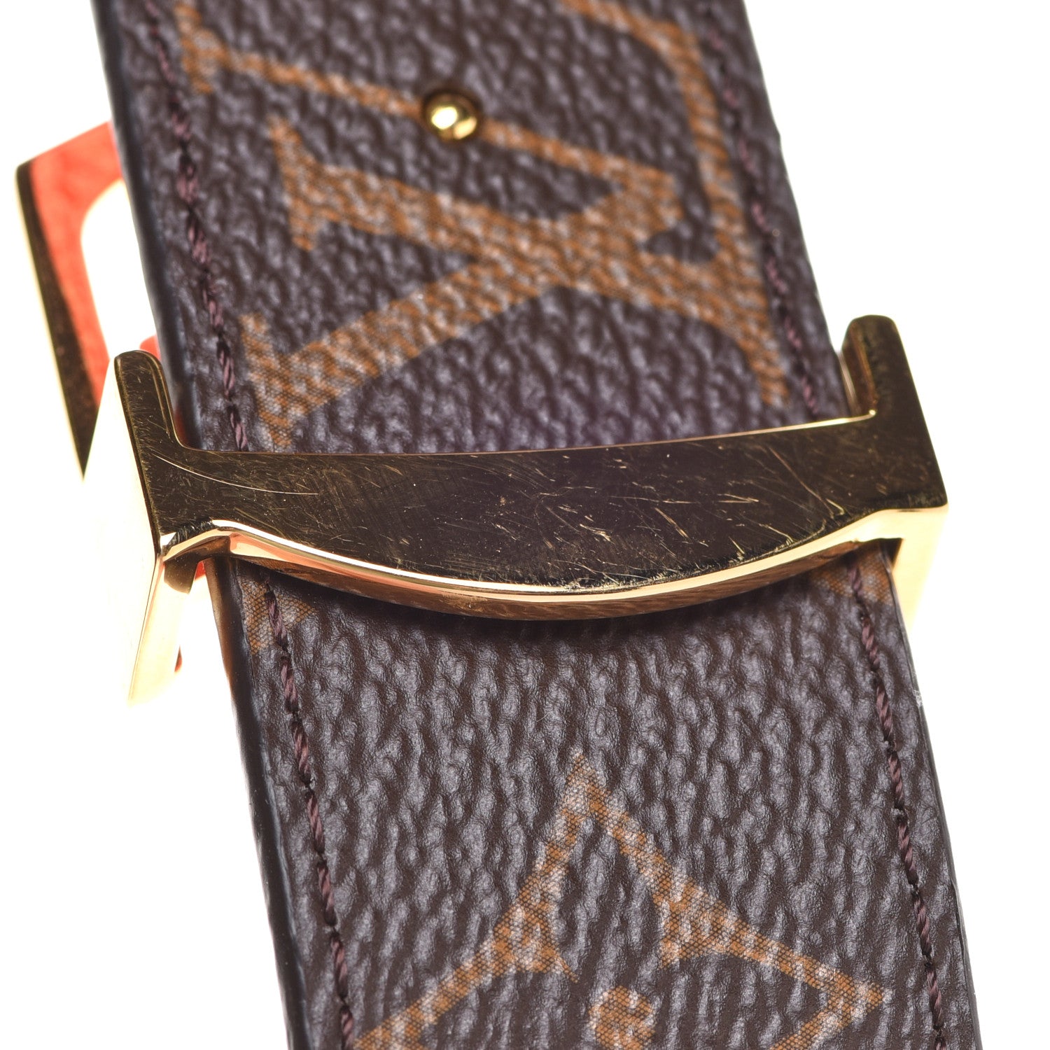 Louis Vuitton Monogram 30mm LV Initiales Reversible Belt 80 32 Coquelicot 6 of 7