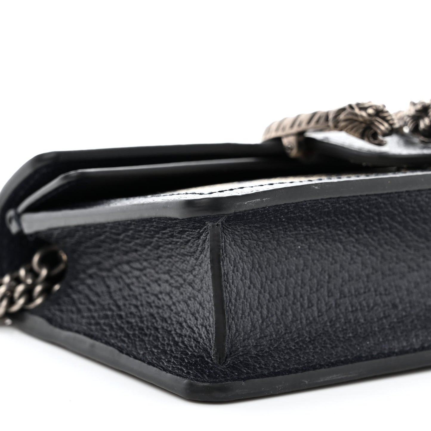 GG Supreme Monogram Textured Dollar Calfskin Super Mini Dionysus Shoulder Bag Beige Blue