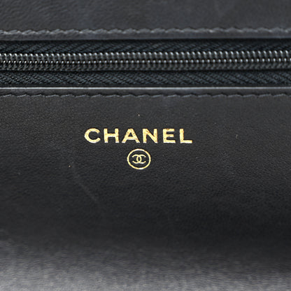 Chanel Lambskin Quilted Wallet On Chain WOC Black 6 of 12