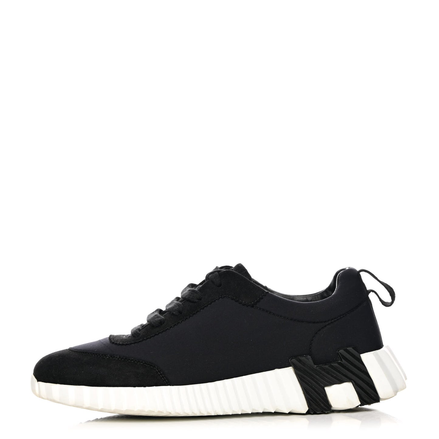 Technical Jersey Suede Goatskin Bouncing Sneakers 37 Black White