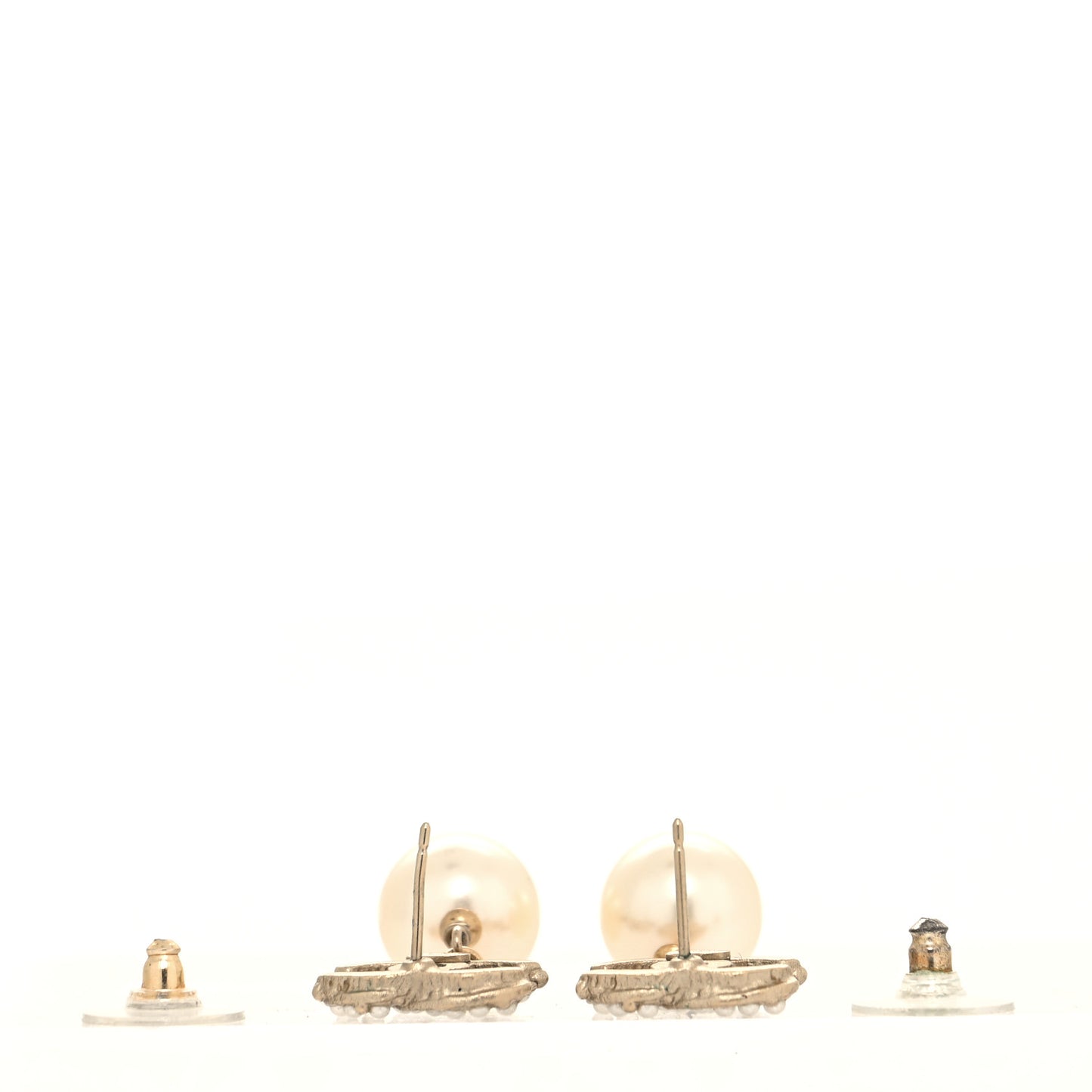 Pearl CC Drop Earrings Gold